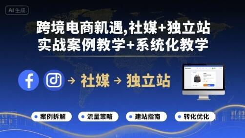 跨境电商新机遇，社媒+独立站，实战案例教学+系统化教学-樱舞小站