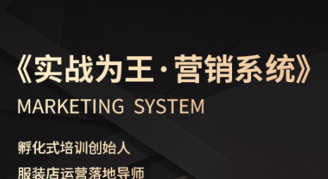 老杨·服装老板必修课《实战为王-营销系统》实现业绩被动式增长-樱舞小站