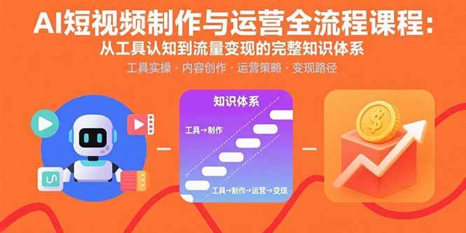 AI短视频制作与运营全流程课程：从工具认知到流量变现的完整知识体系-樱舞小站