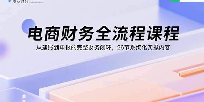 电商财务全流程课程：从建账到申报的完整财务闭环，26节系统化实操内容-樱舞小站