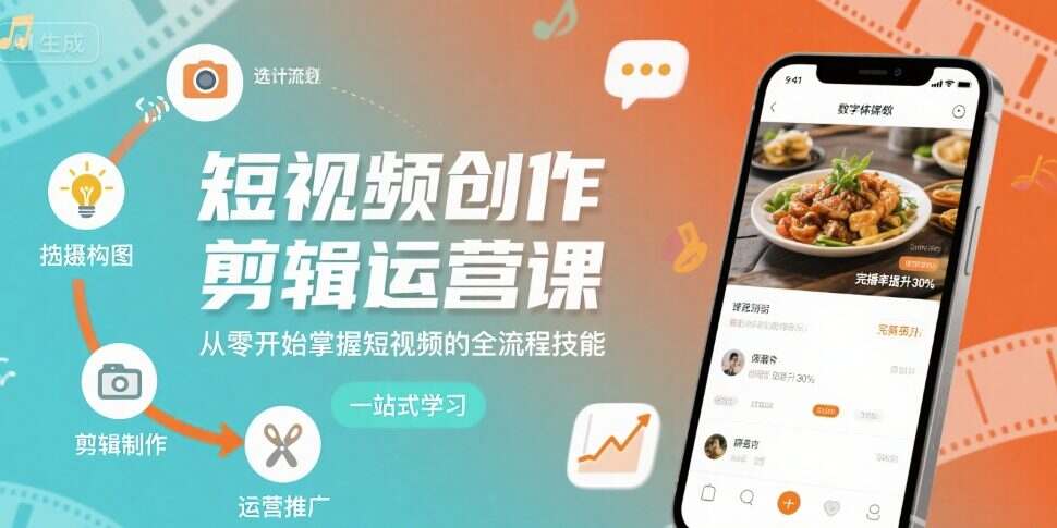 短视频创作剪辑运营课，从零开始掌握短视频的全流程技能-樱舞小站