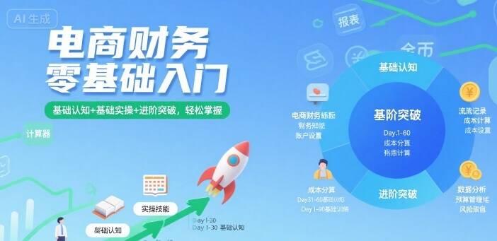电商财务零基础入门，基础认知+基础实操+进阶突破，轻松掌握-樱舞小站