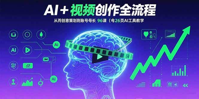AI+短视频创作全流程：从创意策划到账号增长，96节课(含26项AI工具教学-樱舞小站