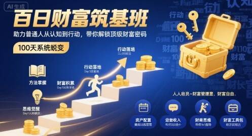 百日财富筑基班，助力普通人从认知到行动，带你解锁顶级财富密码-樱舞小站