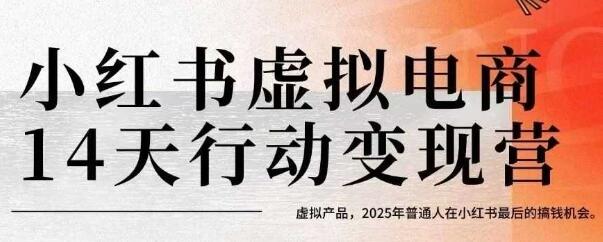 小红书虚拟电商14天变现训练营，虚拟产品，2025年普通人在小红书最后的搞钱机会(更新)-樱舞小站