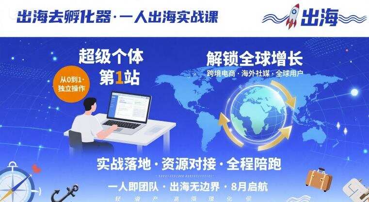 出海去孵化器，一人出海实战课，​超级个体第1站，解锁全球增长-樱舞小站