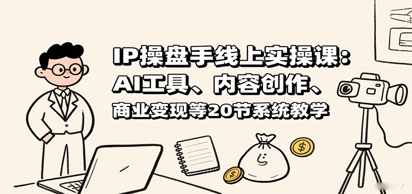 IP操盘手线上实操课：AI工具、内容创作、商业变现等20节系统教学-樱舞小站