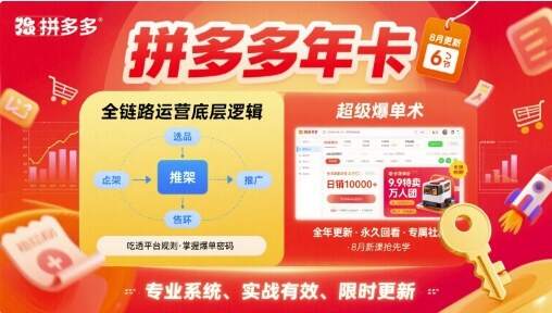 拼多多年卡【8月更新6节】拼多多全链路运营底层逻辑，超级爆单术-樱舞小站