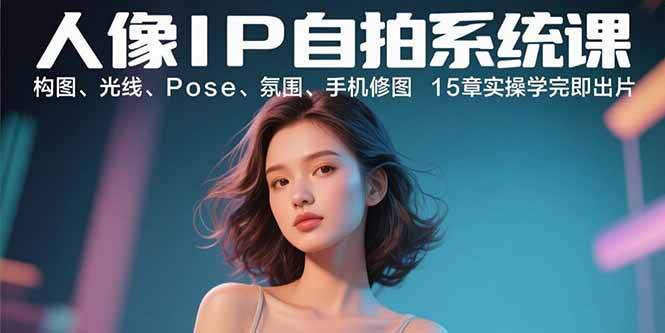 人像IP自拍系统课：构图、光线、Pose、氛围、手机修图 15章实操学完即出片-樱舞小站