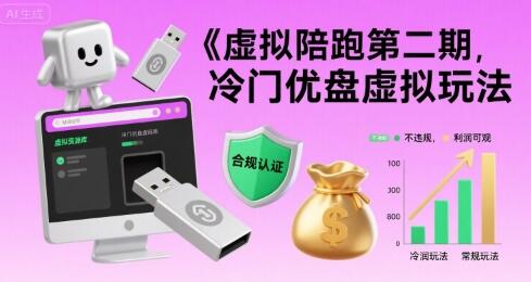 虚拟陪跑第二期，冷门优盘虚拟玩法，不违规，利润可观-樱舞小站