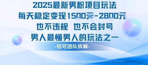 2025最新男粉项目玩法每天变现1k+也不违规也不会封号男人最懂男人的玩法-樱舞小站