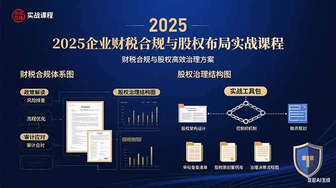 2025企业财税合规与股权布局的实战课程：财税合规与股权高效治理方案-樱舞小站
