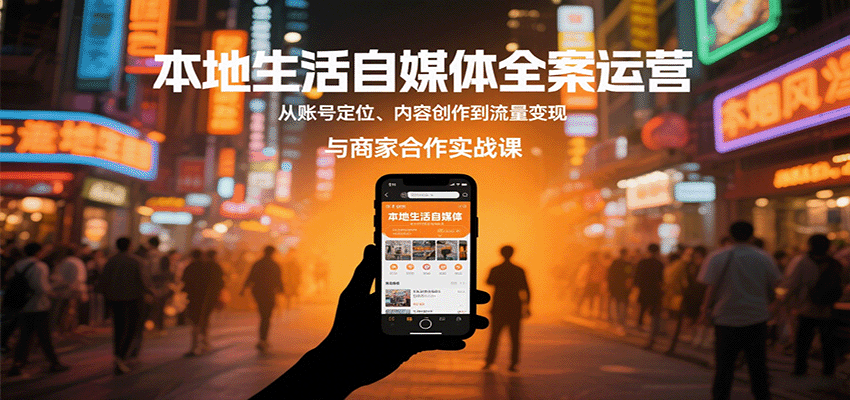 本地生活自媒体全案运营，从账号定位、内容创作到流量变现与商家合作实战课-樱舞小站