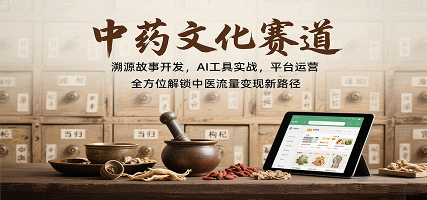 中药文化赛道：溯源故事开发，AI工具实战，平台运营，全方位解锁中医流量变现新路径-樱舞小站