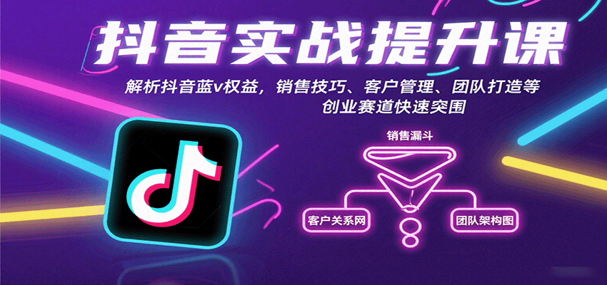 抖音实战提升课：解析抖音蓝v权益，销售技巧、客户管理、团队打造等创业赛道快速突围-樱舞小站