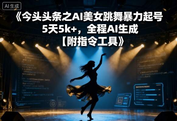 今日头条之AI美女跳舞暴力起号，全程AI生成【附指令工具】-樱舞小站