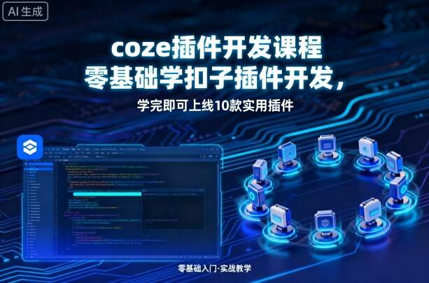 coze插件开发课程，零基础学扣子插件开发，学完即可上线10款实用插件-樱舞小站