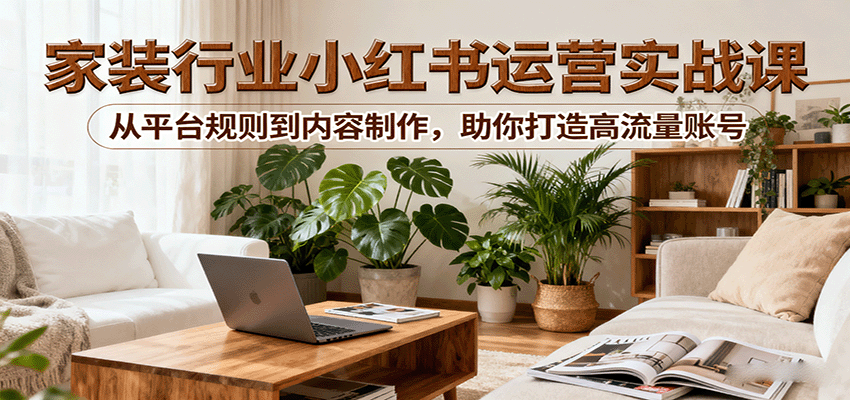 小红书家装行业运营实战课：从平台规则到内容制作，助你打造高流量账号-樱舞小站