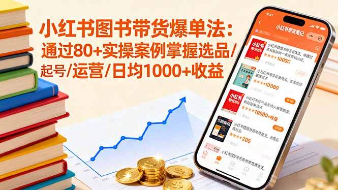 小红书图书带货爆单法：通过80+实操案例掌握选品/起号/运营/日均1000+收益-樱舞小站