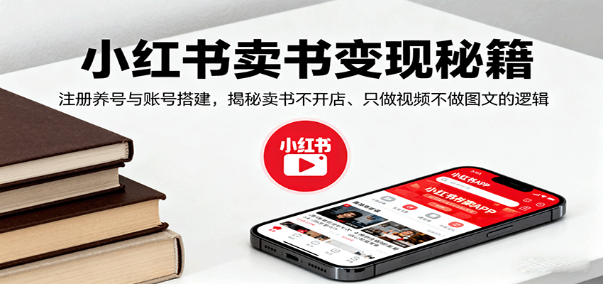 小红书卖书变现秘籍，注册养号与账号搭建，揭秘卖书不开店、只做视频不做图文的逻辑-樱舞小站