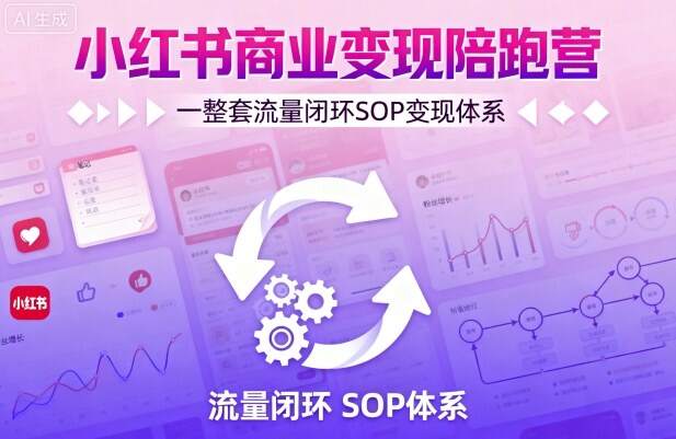 小红书商业变现陪跑营，轻IP矩阵 私域获客 聚光投流，一整套流量闭环SOP变现体系-樱舞小站