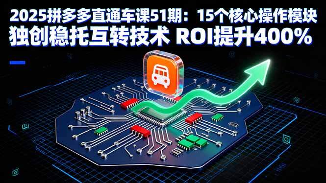 2025拼多多直通车课51期：15个核心操作模块 独创稳托互转技术 ROI提升400%-樱舞小站