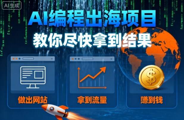 AI编程出海项目，教你尽快拿到结果-做出网站、拿到流量、賺到钱-樱舞小站