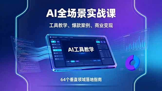 AI全场景实战课，工具教学、爆款案例、商业变现，64个垂直领域落地指南-樱舞小站