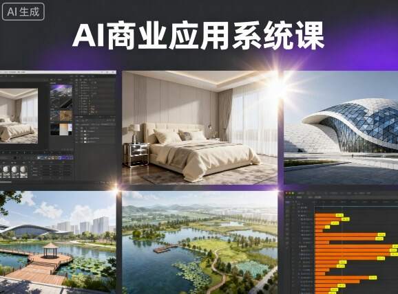AI商业应用系统课，室内-软装-建筑-景观，智能设计+效果图+动画画实战-樱舞小站