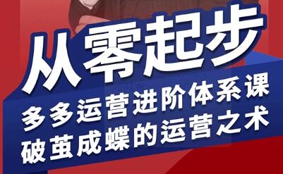 拼多多运营进阶系统课，从零起步，多多运营进阶体系课，破茧成蝶的运营之术(更新9月)-樱舞小站