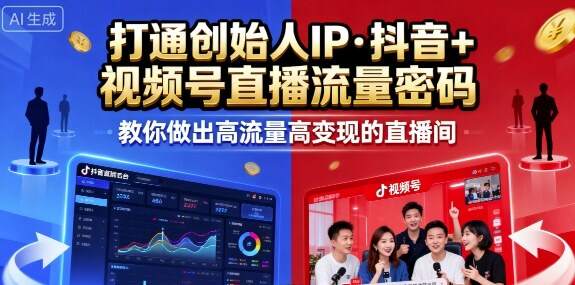 25年直播9-10两期线下课，打通创始人IP，抖音+视频号直播流量密码，教你做出高流量高变现的直播间-樱舞小站