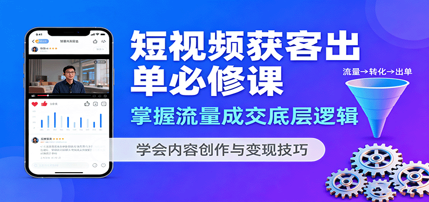 短视频获客出单必修课：掌握流量成交底层逻辑，学会内容创作与变现技巧-樱舞小站