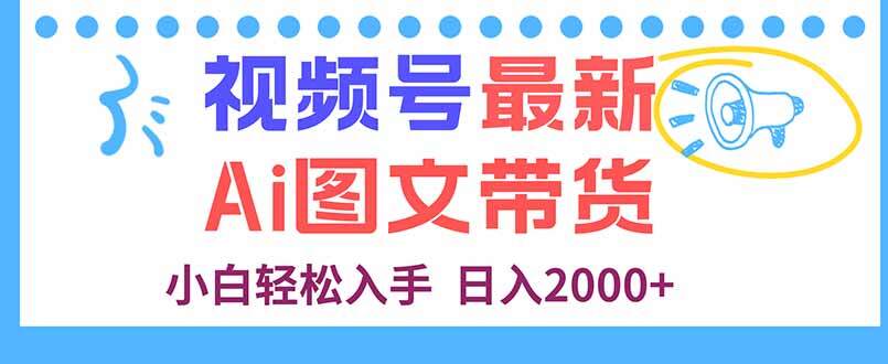 视频号最新AI图文带货，每天几分钟，小白轻松入手，日入2000+-樱舞小站