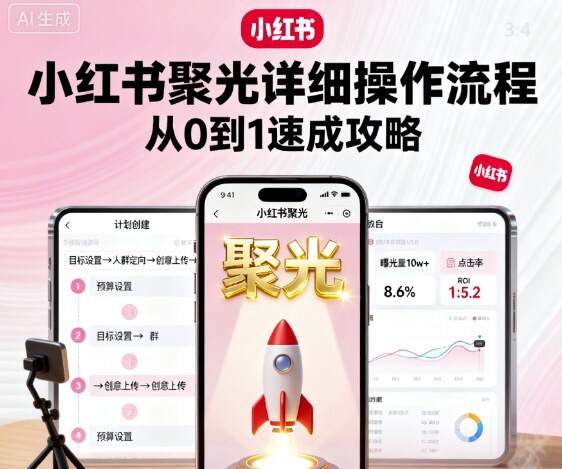 小红书聚光详细操作流程，小红书聚光从0到1速成攻略-樱舞小站