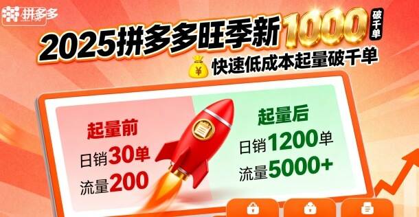 2025拼多多旺季新老店铺——快速低成本起量破千单-樱舞小站