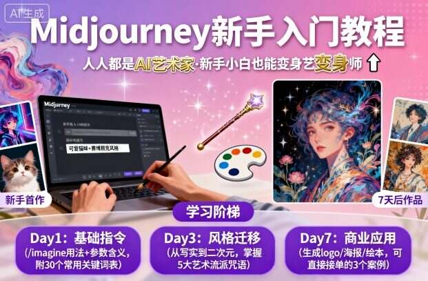 midjourney新手入门教程：人人都是AI艺术家，新手小白也能变身艺术大师-樱舞小站