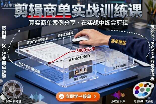 剪辑商单实战训练课，真实商单案例分享，在实战中练会剪辑-樱舞小站