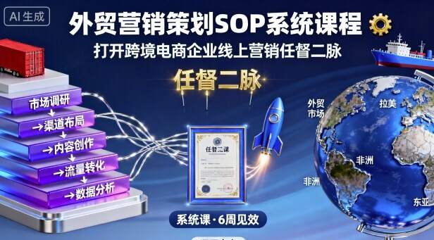 外贸营销策划SOP系统课程，打开跨境电商企业线上营销任督二脉-樱舞小站