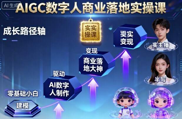 AIGC数字人商业落地实操课，从零基础小白到AI数字人大神-樱舞小站