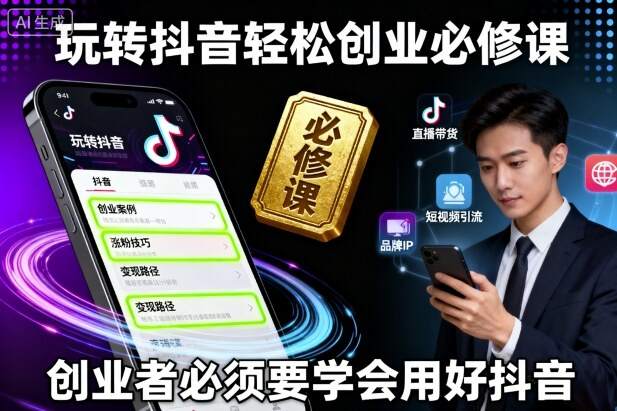 玩转抖音轻松创业必修课，创业者必须要学会用好抖音-樱舞小站