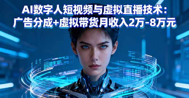 AI数字人短视频与虚拟直播技术：广告分成+虚拟带货月收入2万-8万元-樱舞小站